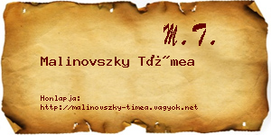 Malinovszky Tímea névjegykártya