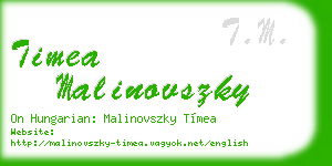 timea malinovszky business card