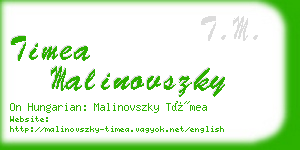 timea malinovszky business card